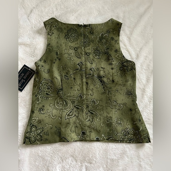 Laura Scott vintage skirt set, sleeveless top & faux wrap midi skirt, sz 8p NWT - Picture 4 of 12